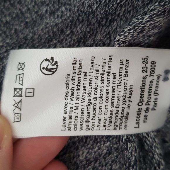 Lacoste Men Rugby Polo Shirt Medium Navy Blue Mouline Cotton Long Sleeve Preppy - Picture 10 of 13